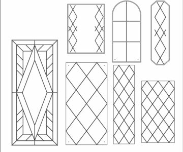 Чертеж Контуры DXF зеркал с гравировкой и фацетом