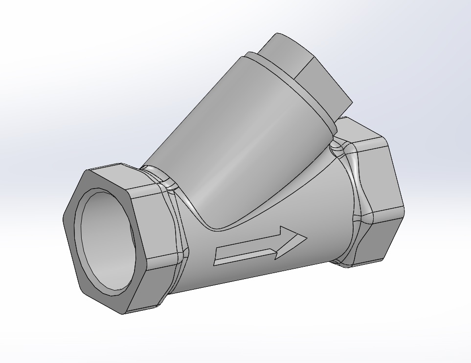 3D модель Клапан обратный G3_4 DN20 У-обр AISI 304
