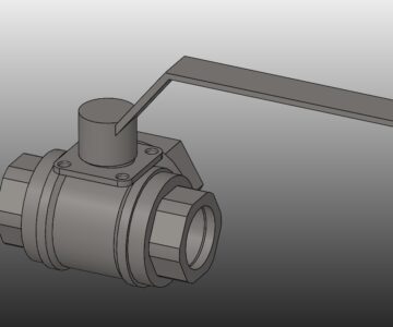 3D модель Кран шаровой трехходовой ВР-ВР-ВР ISO Ду40 G1 1_2 никель