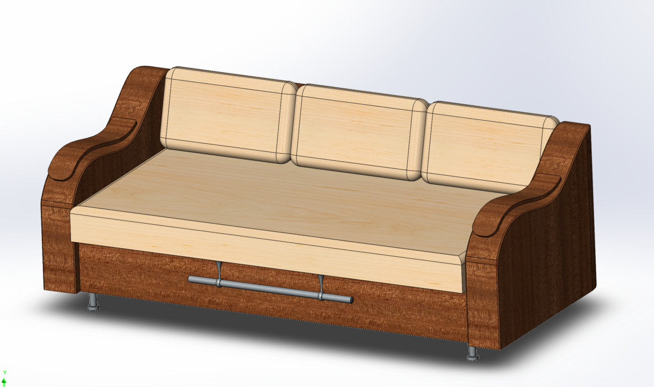 3D модель Диван 2240 х 1050 х 855