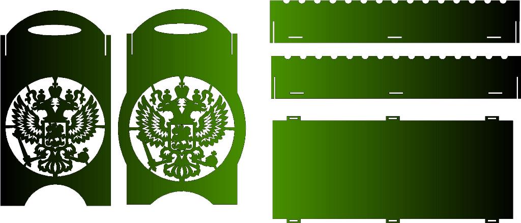 Чертеж Мангал с гербом 850х350х750