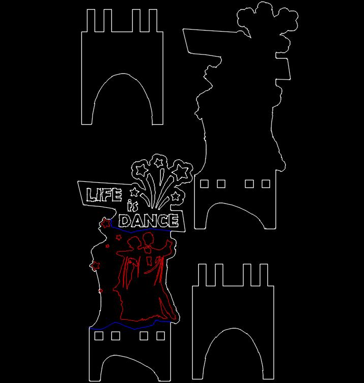 Чертеж Подставка сборная для телефона Life is Dance