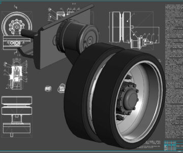 3D модель 3D чертежи узла подвески танка Т-80