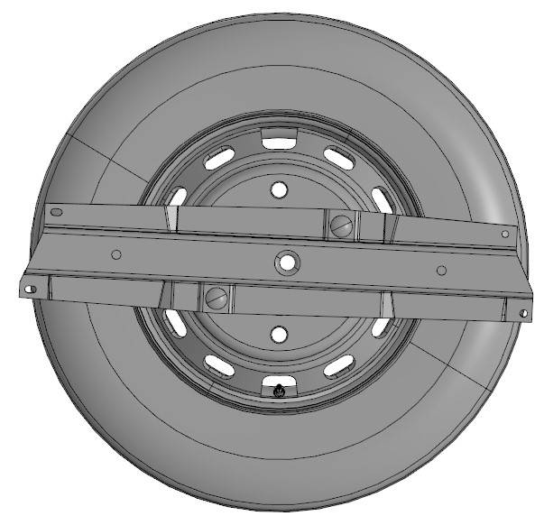 3D модель Колесо 215/75R17,5 для автомобиля Валдай ГАЗ 3310 на кронштейне (запаска)