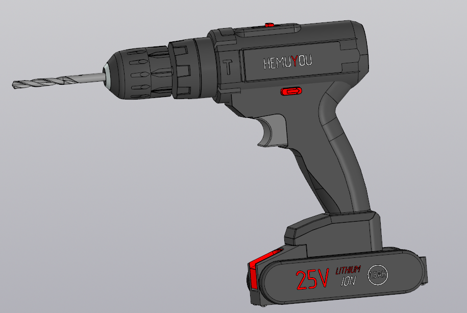 3D модель Твердотельная модель шуруповерта Hemuyou 25V