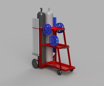 3D модель Сварочная тележка для полуавтомата и аппарата Tig Сварки под 2 баллона