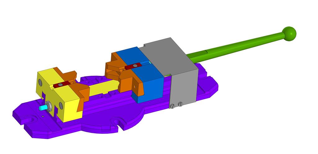 3D модель Эксцентриковые тиски с двумя подвижными губками  Т 0000.011.00