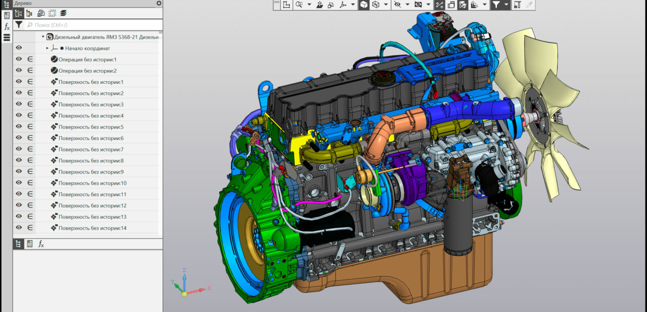 3D модель Дизельный двигатель ЯМЗ 5368-21