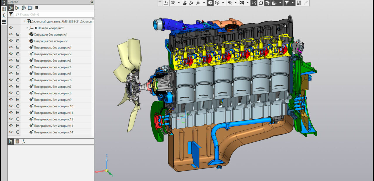 3D модель Дизельный двигатель ЯМЗ 5368-21