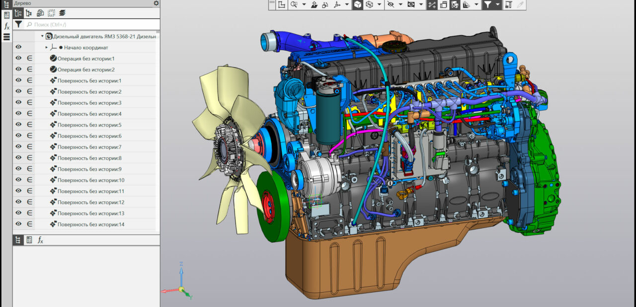 3D модель Дизельный двигатель ЯМЗ 5368-21
