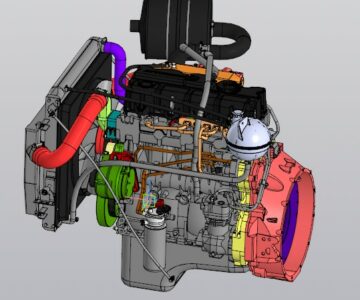 3D модель Базовый двигатель ЯМЗ 534 с частичной обвязкой