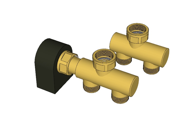 3D модель Трехходовой клапан THERMEX dLine U с электроприводом 3/4" (Ду20) PN10