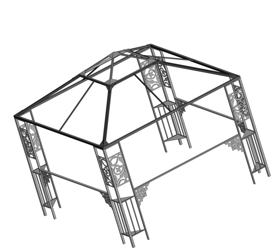 3D модель Беседка разборная 3х3м