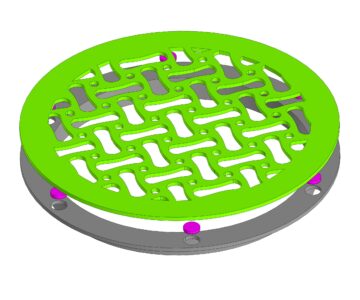 3D модель Теневая круглая решетка 150мм