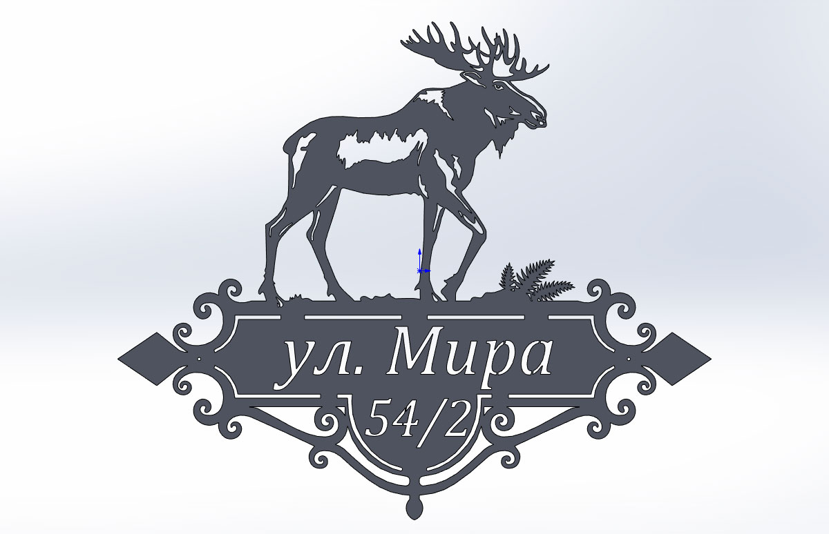 3D модель Адресная табличка с лосем