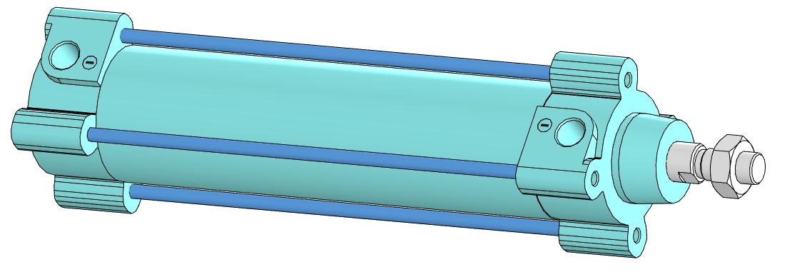 3D модель Пневмоцилиндр SMC PC95SDB63-200-XLN01