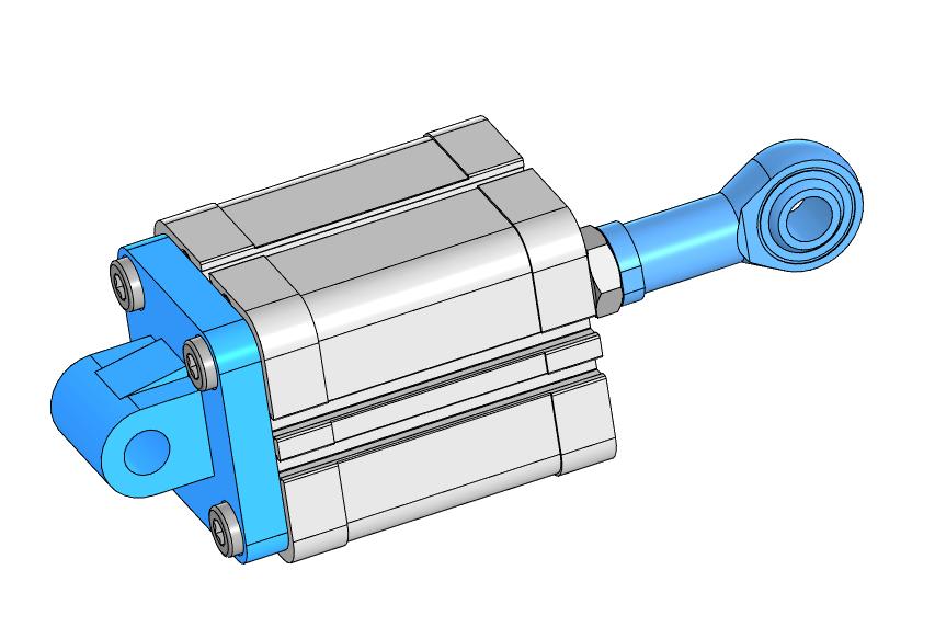 3D модель Пневмоцилиндр SMC PCD55B50-40M-XBG01-XA1