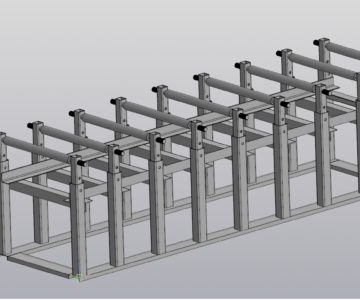 3D модель Рольганг конвейерный с регулируемой высотой 900×3200 мм