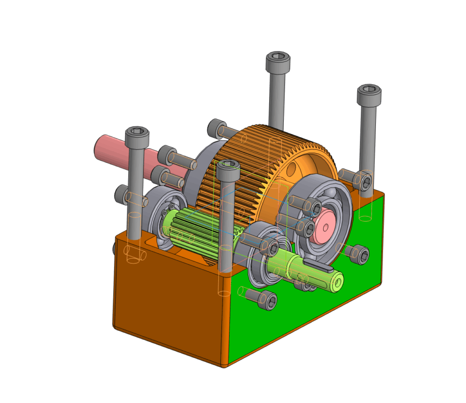 3D модель Редуктор цилиндрический 1:4