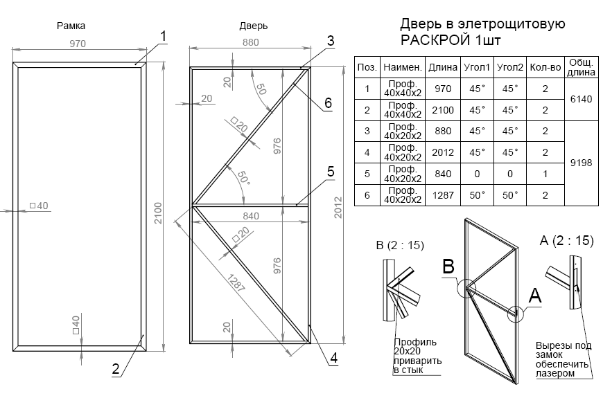 3D модель Дверь металлическая под проем 880х2012