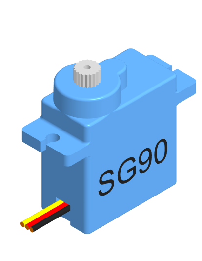 3D модель Комплект сервопривода SG 90 с плечами