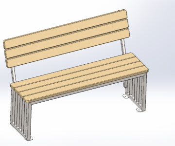 3D модель Скамья уличная 1550х620х1000(мм)