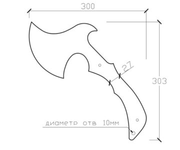 Чертеж Топор турист