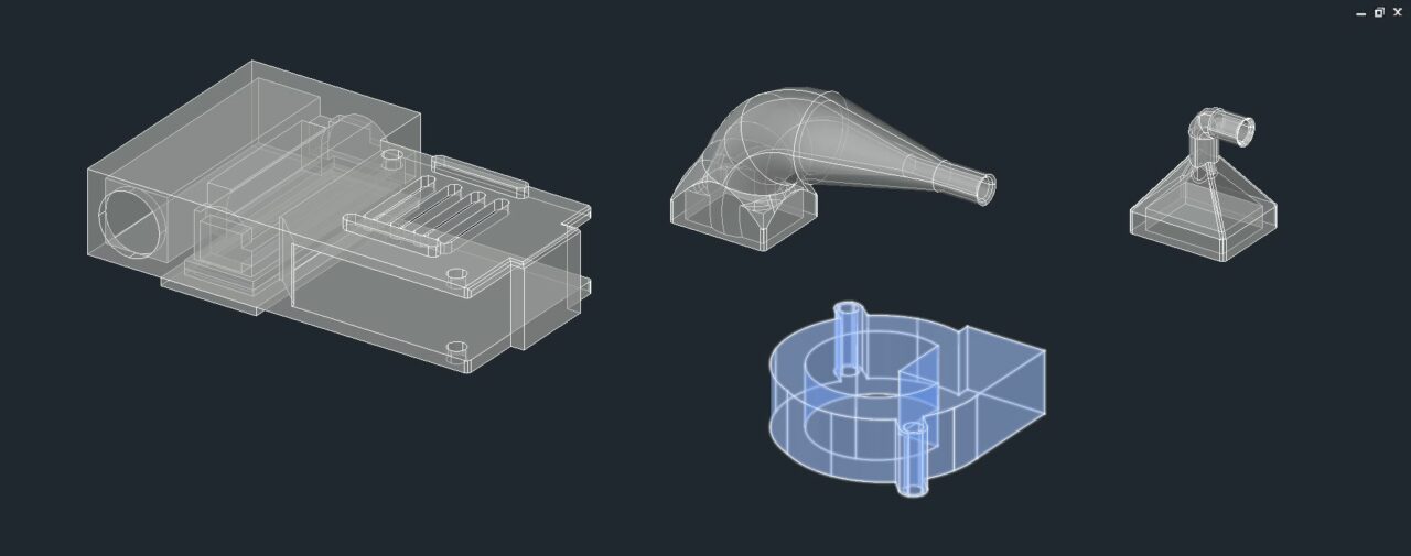 3D модель Корпус для вентилятора с диффузорами