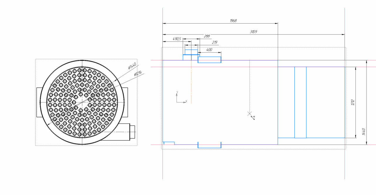 Чертеж Котёл водогрейный комбинированное 1000 квт