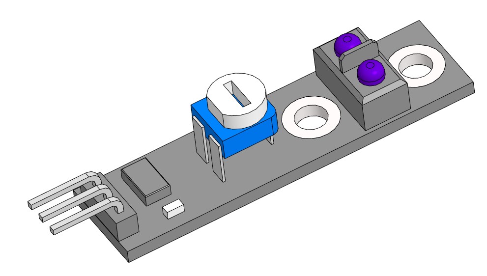 3D модель Модуль датчика линии KY-033 (HW-511) для Arduino