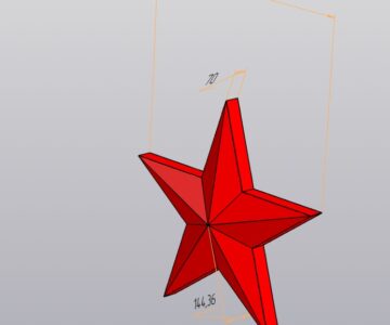 3D модель Звезда пятиконечная металл 2мм