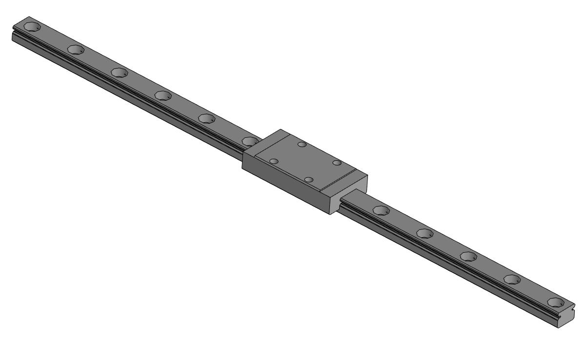 3D модель Рельсовые направляющие MGN9 250мм