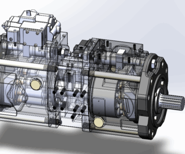 3D модель Насос гидравлики Kawasaki K5V200