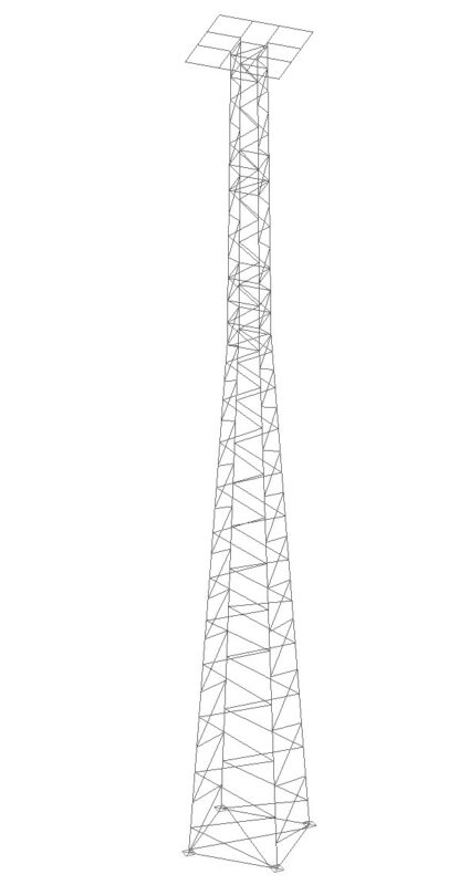 Чертеж Расчётная модель прожекторная мачта ПМС-32,5