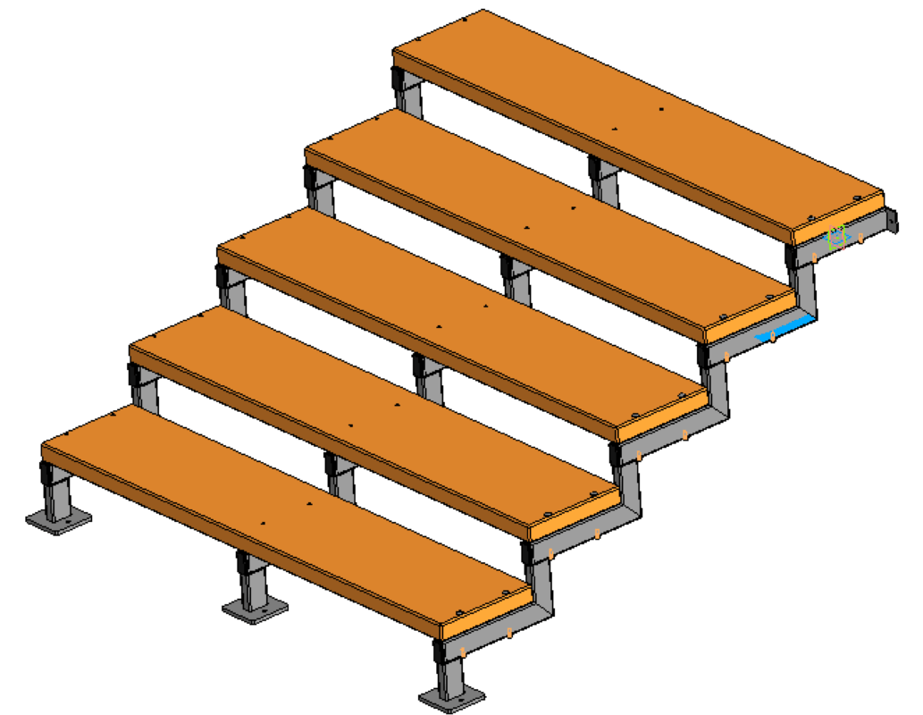 3D модель Лестница уличная из трубы 2х30х60