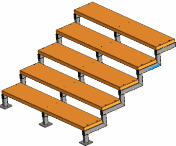 3D модель Лестница уличная из трубы 2х30х60