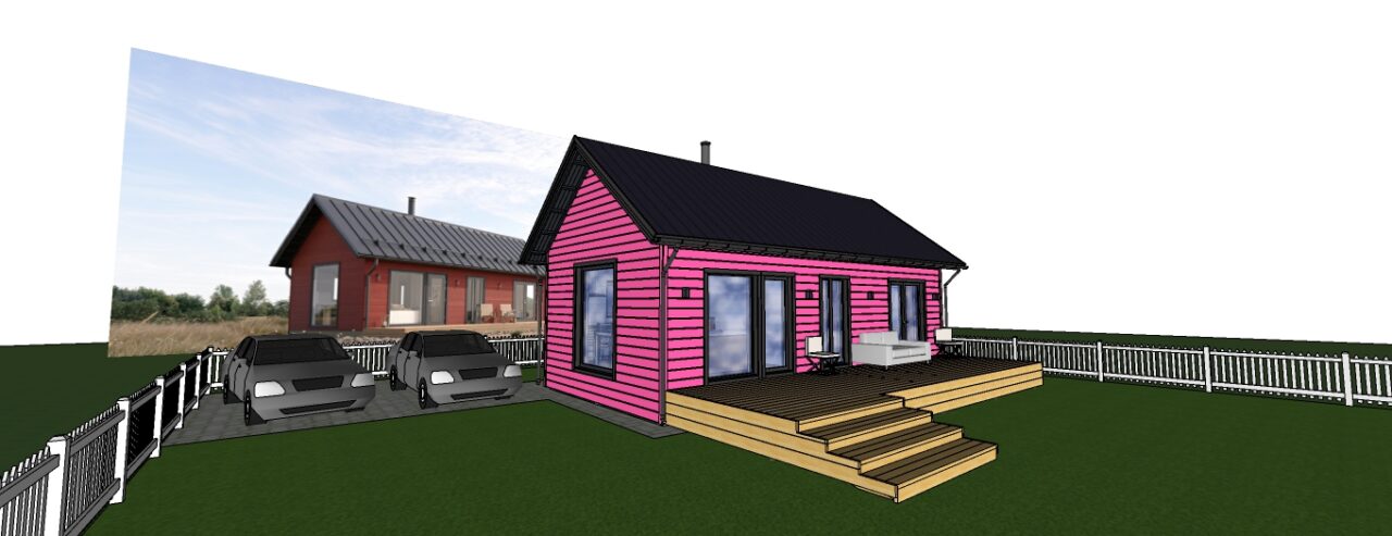 3D модель Каркасный дом HONKA PINK HOUSE