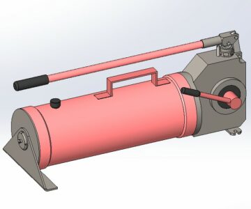 3D модель Насос ручной гидравлический с ручным распределителем НРГ-7080Р