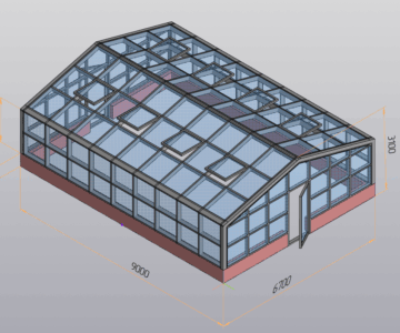 3D модель Теплица 6.7х9