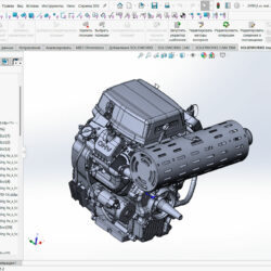 3D модель Габаритная модель двигателя Loncin LC2V80FD