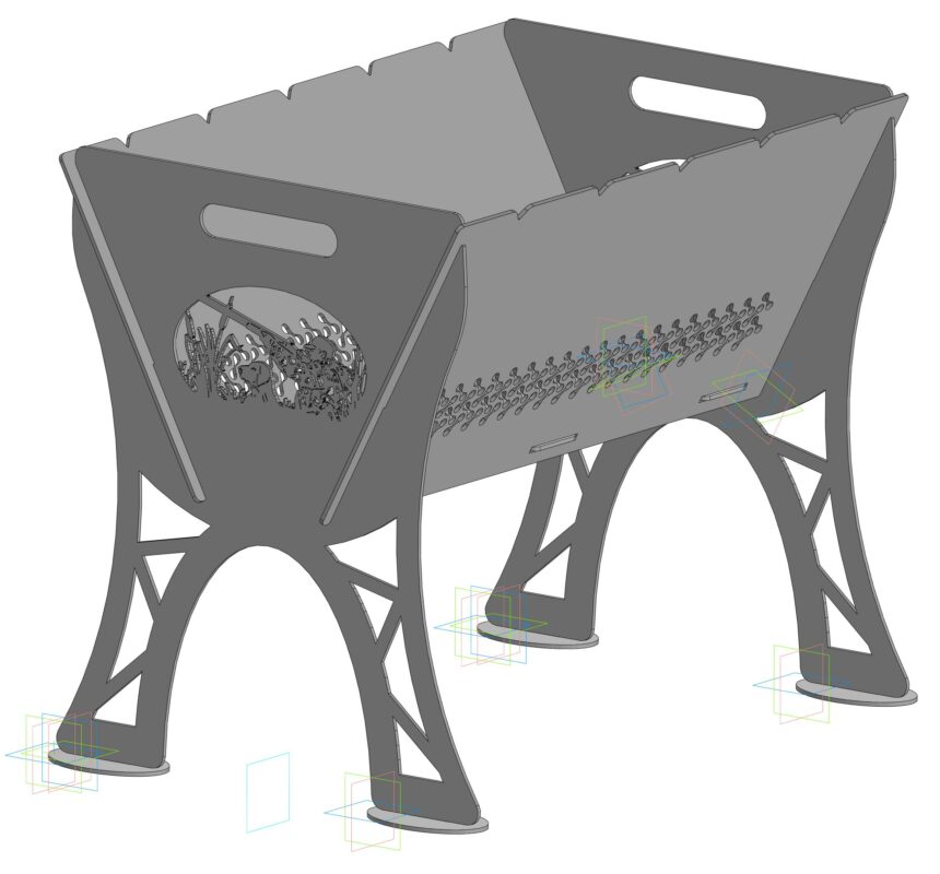 3D модель Мангал Охотник 508х275х455 мм