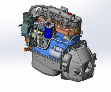 Чертеж 3D Модель двигателя Д243-1053