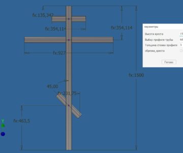 3D модель Параметрическая модель креста православного