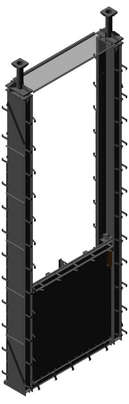 3D модель Затвор плоский глубинный колесный 3х3х9 м