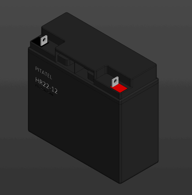3D модель Аккумулятор Pitatel HR22-12 12V 22Ah