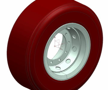 3D модель Автошина 385/55R22,5 б/к с диском ET0