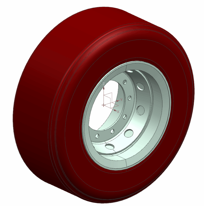 3D модель Автошина 385/55R22,5 б/к с диском ET0