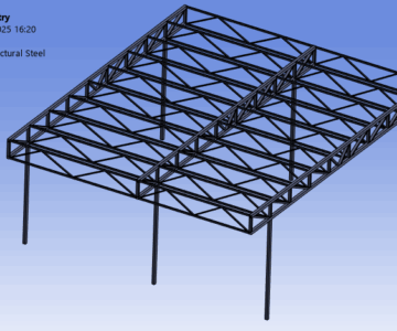 3D модель Пример расчета навеса в ANSYS 2024R2