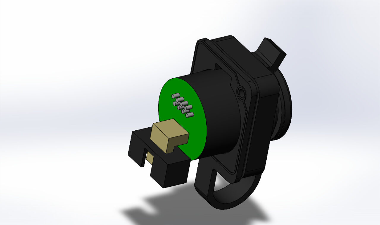 3D модель Ethernet RJ-45 to DCкорпусной разъём IP67