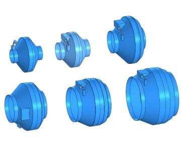 3D модель Вентилятор канальный-WNK  100/1 , 125/1, 160/1, 200/1, 250/1, 315/1.